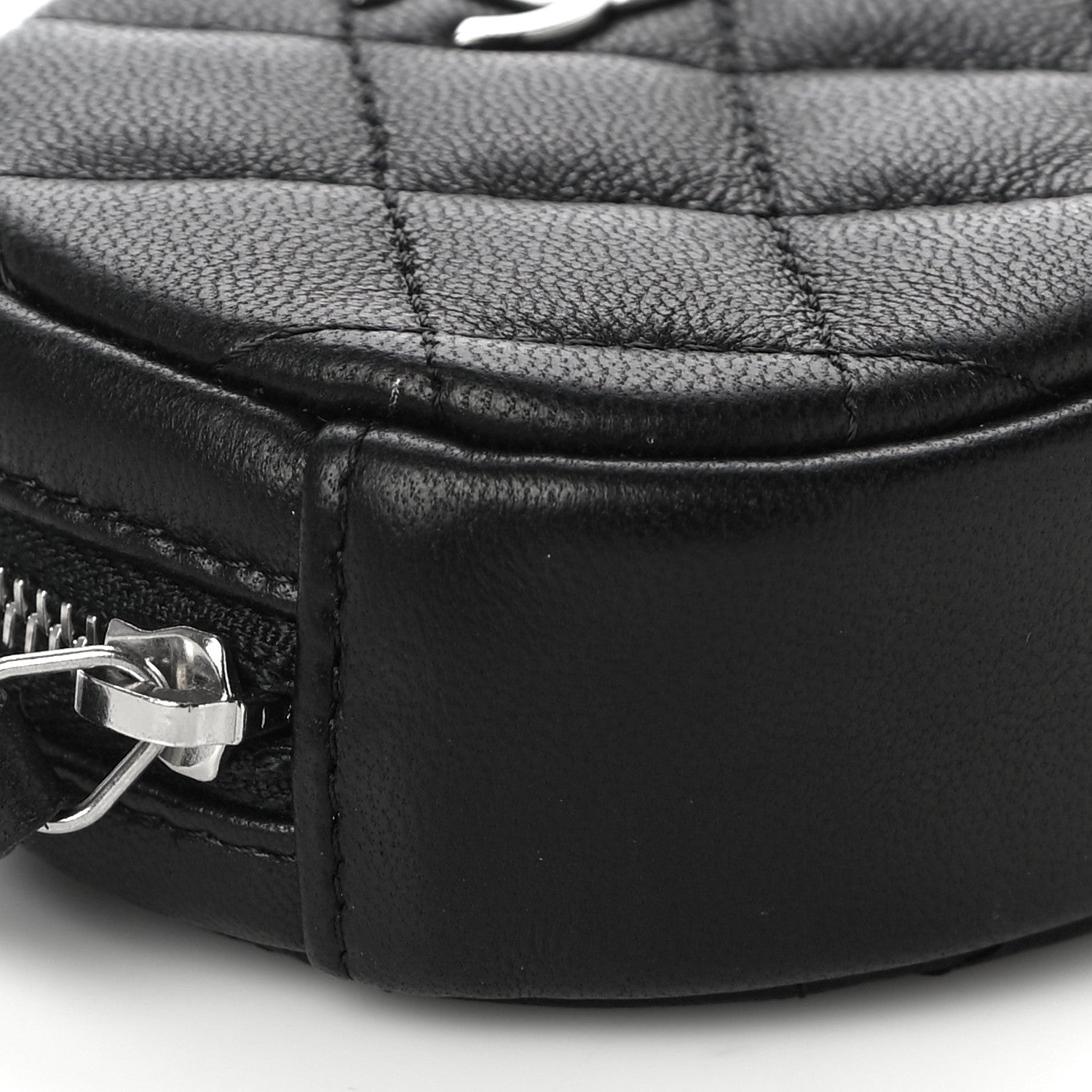 Chanel Lambskin Quilted Zip Around Classic Coin Purse Black 9 of 10