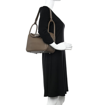 Hermes Taurillon Clemence Lindy 26 Etoupe 2 of 11