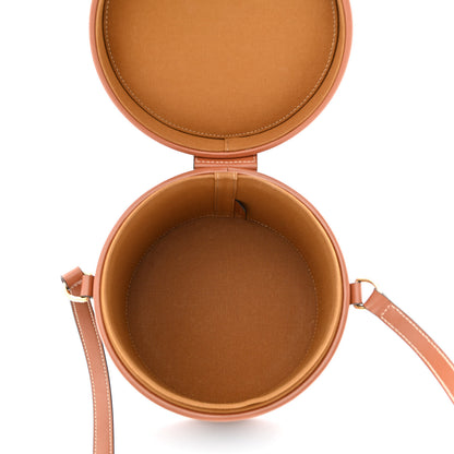 Celine Calfskin Triomphe Canvas Medium Tambour Bag Tan 5 of 11