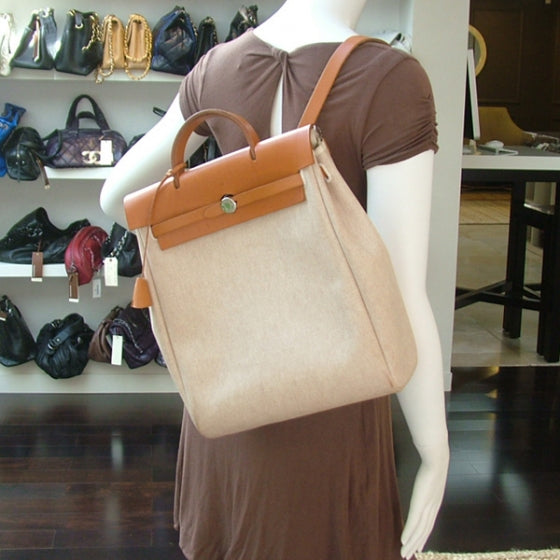 Hermes Toile HERBAG Oatmeal 2 of 11