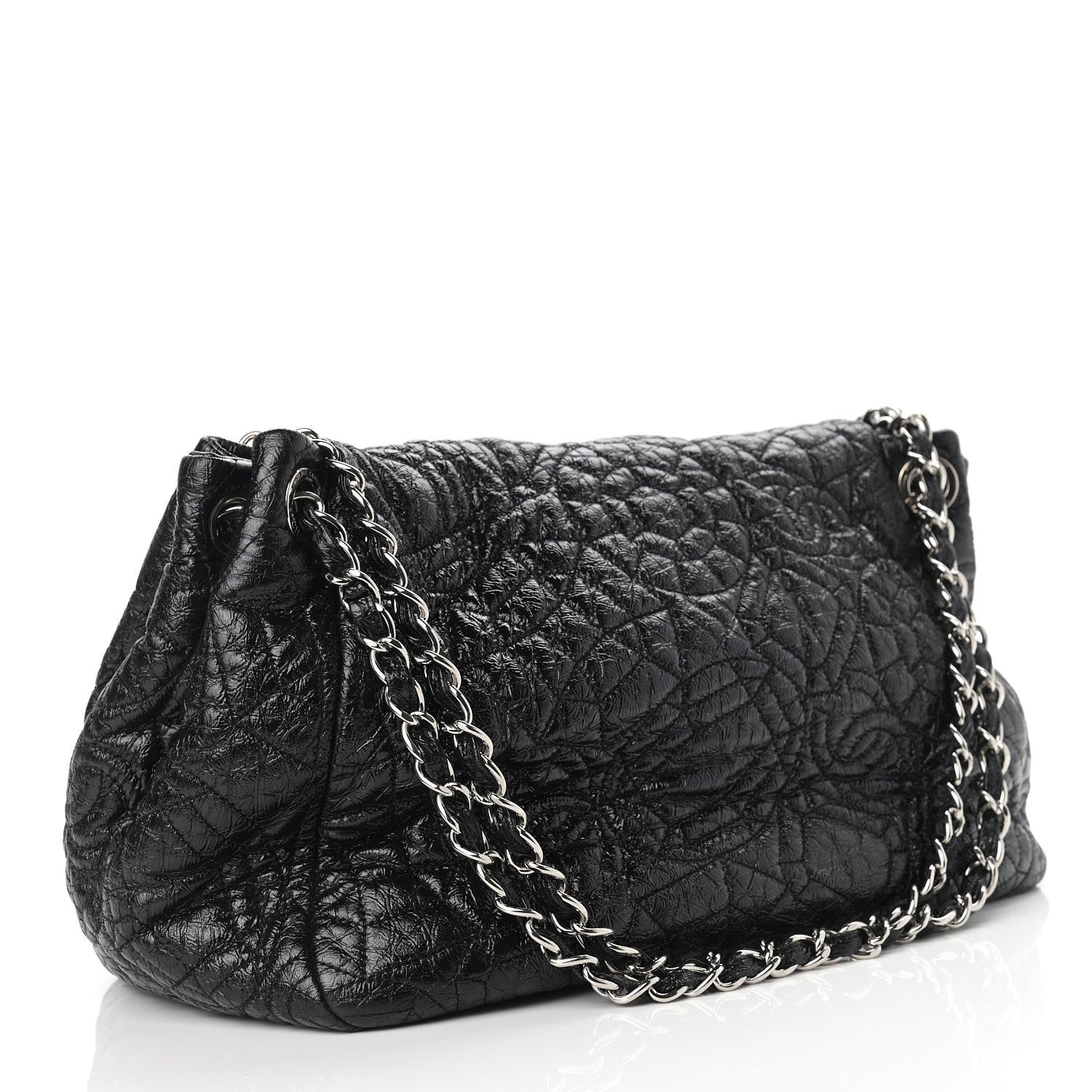 Chanel Vinyl Graphic Edge Accordion Flap Black 2 of 8