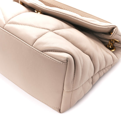 Saint Laurent Lambskin Quilted Small Loulou Puffer Monogram Chain Satchel Dark Beige 11 of 11