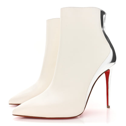 Christian Louboutin Calfskin Specchio 100 Delicotte Booties 39 Snow Silver 3 of 9