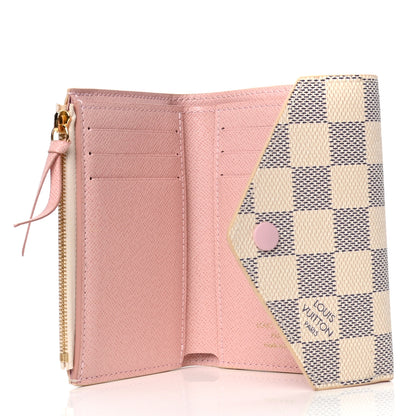 Louis Vuitton Damier Azur Victorine Wallet Rose Ballerine 4 of 4