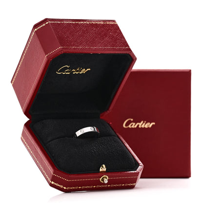 Cartier 18K White Gold Diamond 4mm LOVE Wedding Band Ring 55 7.25 5 of 5