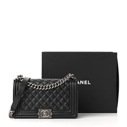 Chanel Caviar Quilted Medium Boy Flap Black 12 of 12