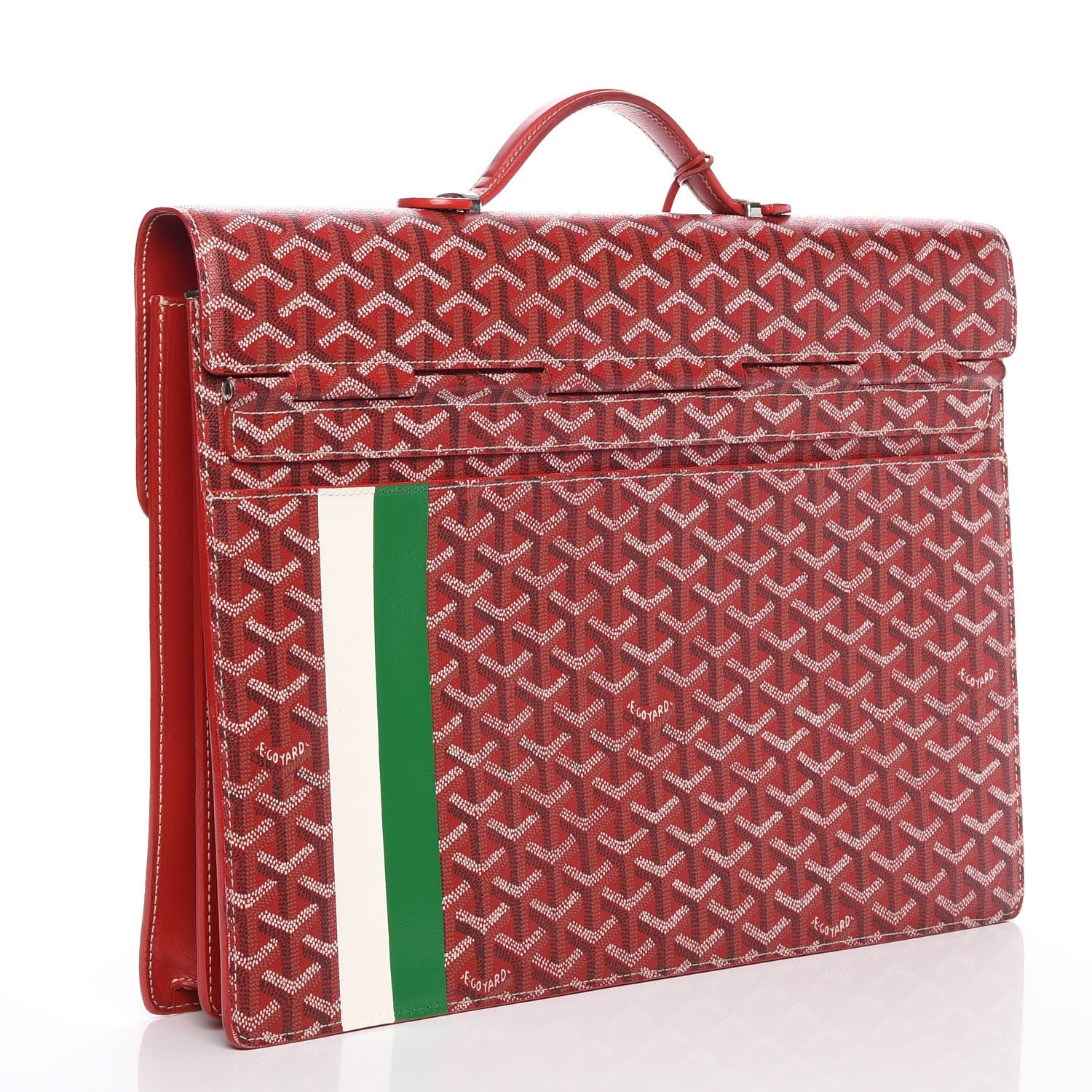 Goyard Chevron Serviette Chypre Briefcase Red 4 of 9