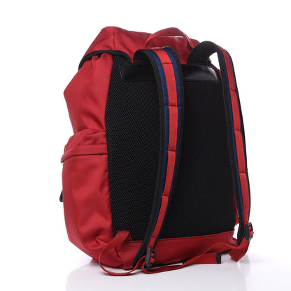 Gucci Techno Canvas Web Double Buckle Backpack Red 3 of 11