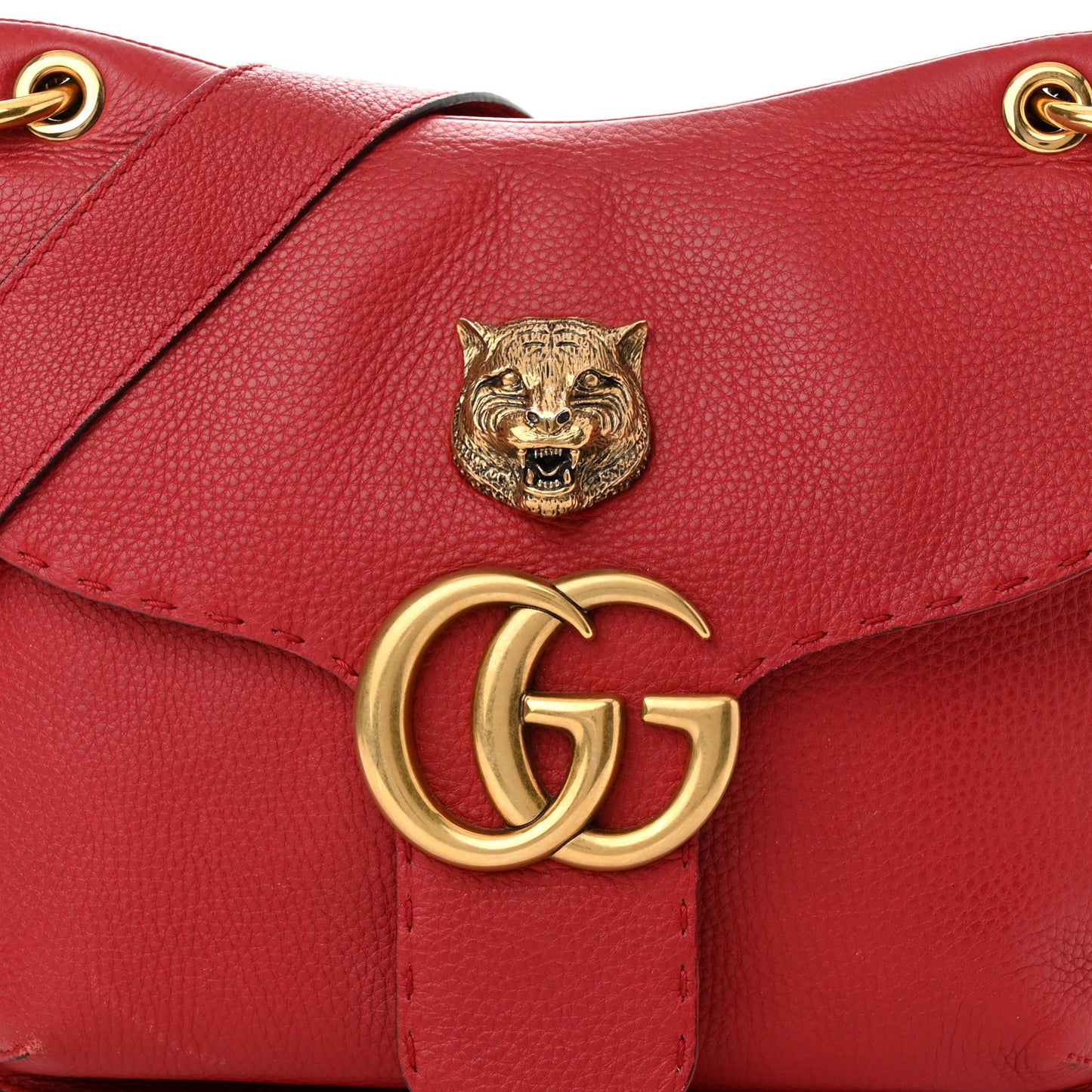 Cellarius Calfskin GG Marmont Flap Shoulder Bag Vulcanic Red