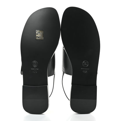 Chanel Goatskin CC Sandals 40.5 Black 5 of 8