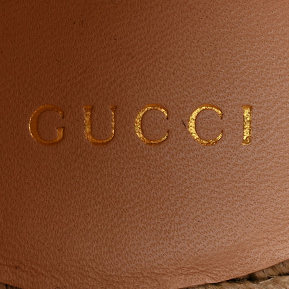 Gucci Canvas Grossgrain Embroidered Judit Ankle Wrap Platform 35/120mm Espadrille Wedges 39 White Shell 6 of 10