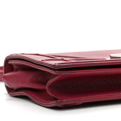 Christian Dior Grained Calfskin Medium Diorama Flap Bag Burgundy 9 of 11