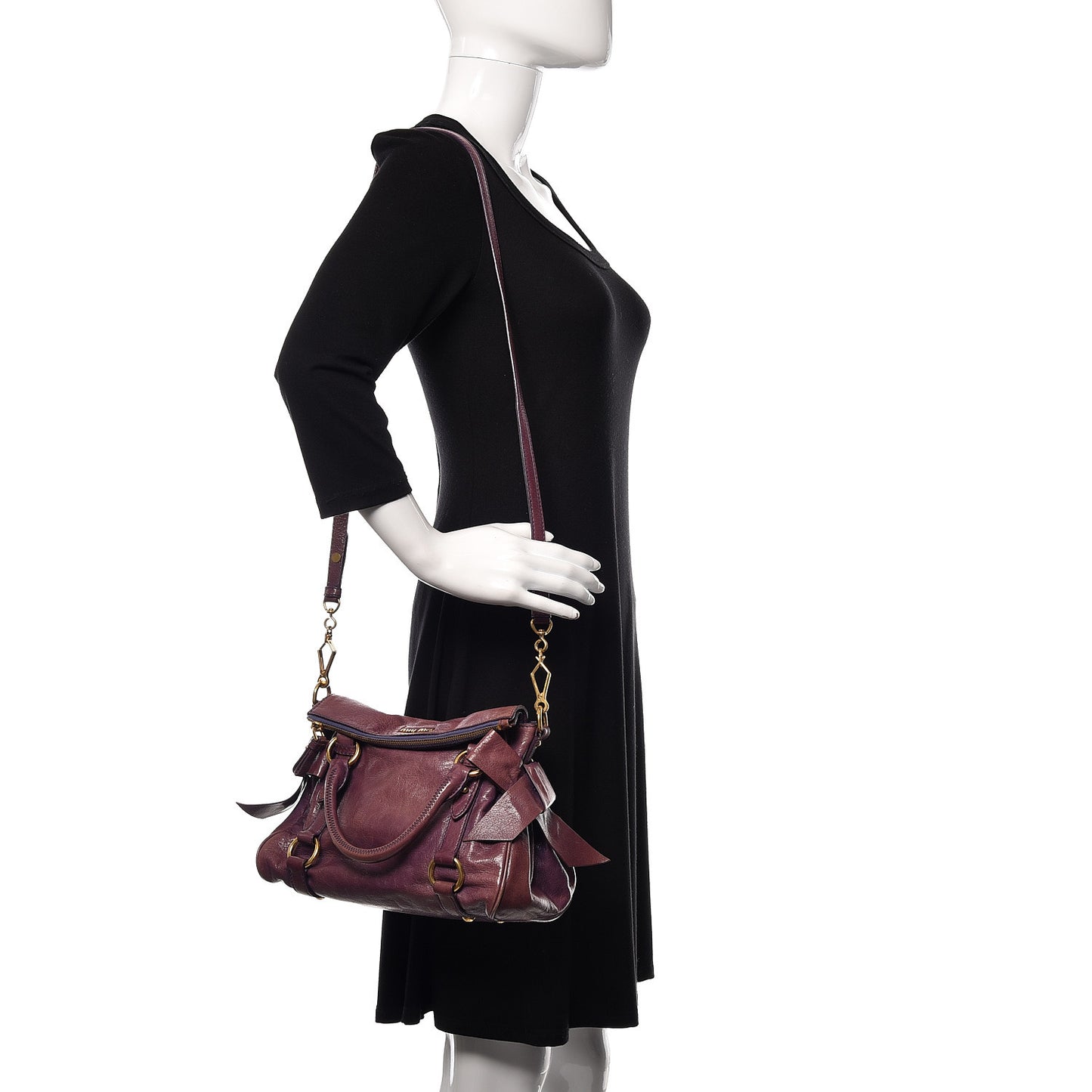 Vitello Lux Mini Bow Bag Viola