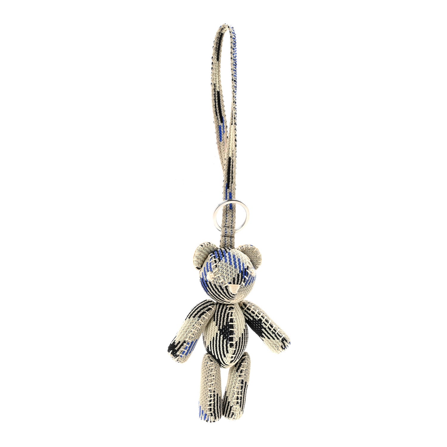Burberry Knitted Check Thomas Teddy Bear Keychain Charm Lichen 1 of 3