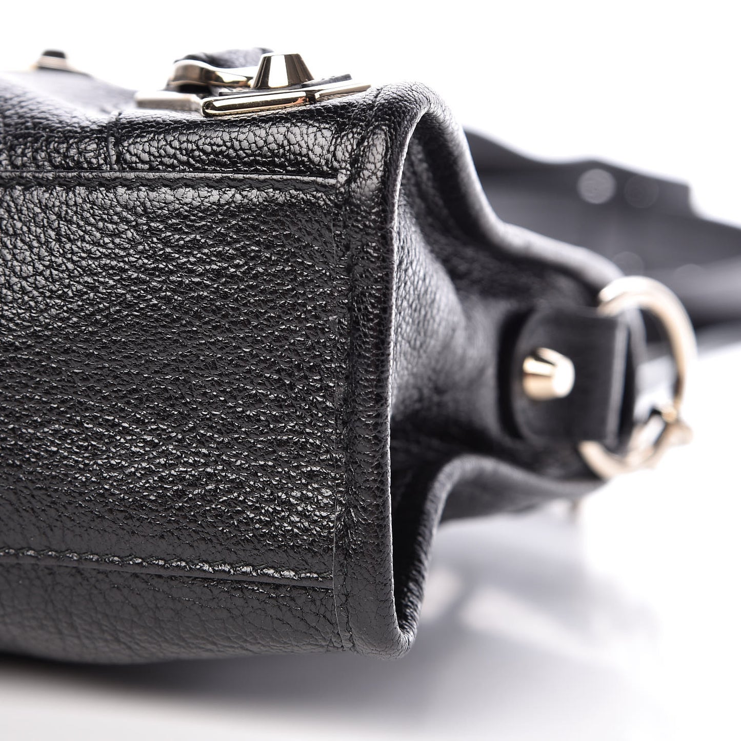 Chevre Gold Metallic Edge Hardware Mini City Black