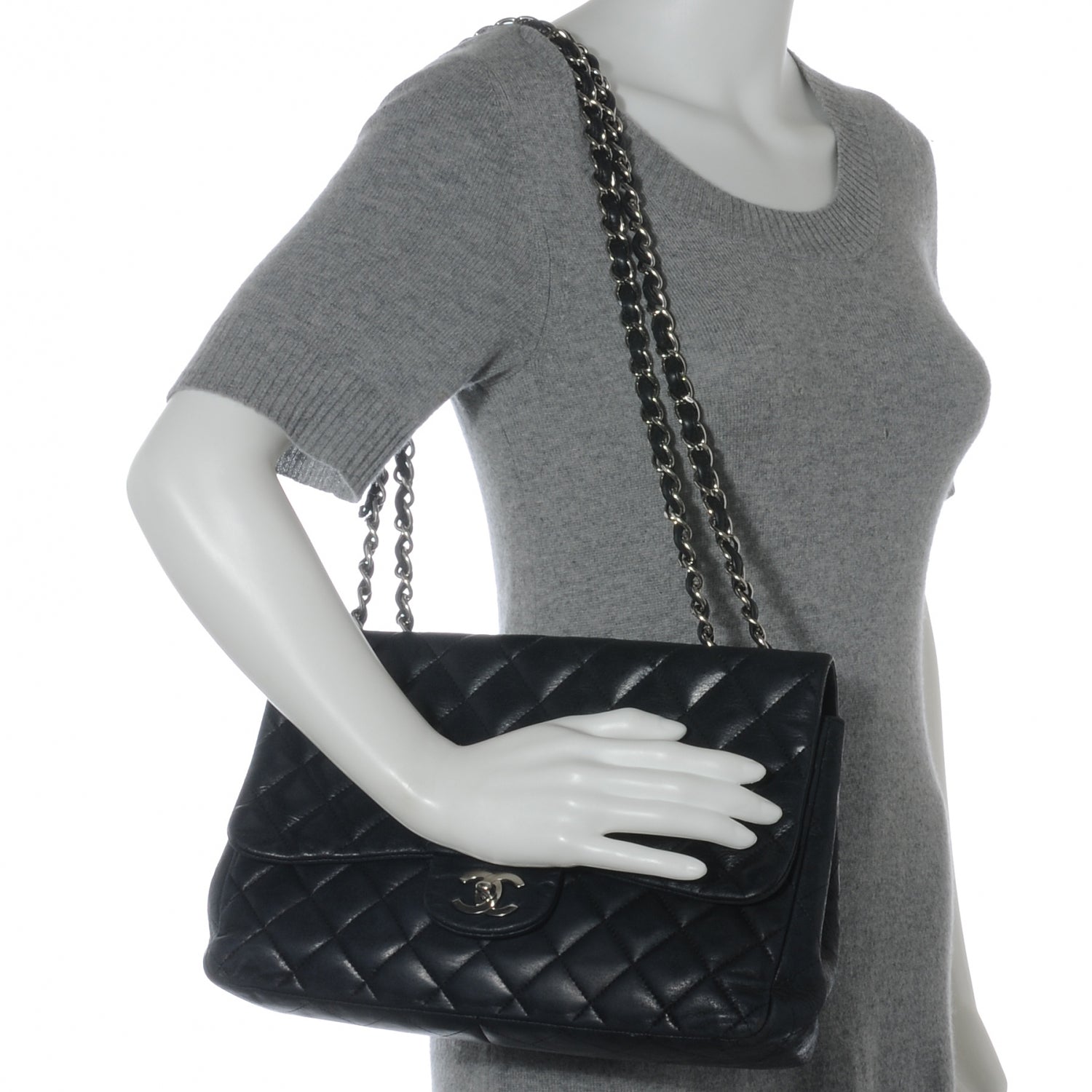 Chanel Lambskin Jumbo Single Flap Black 2 of 8