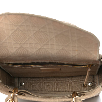 Christian Dior Canvas Embroidered Medium Lady D-Lite Beige 5 of 13