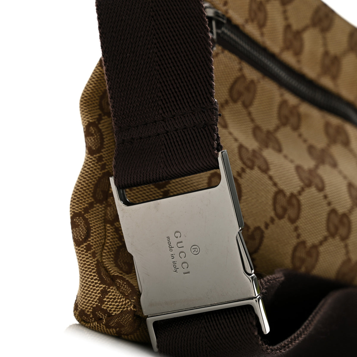 Gucci GG Monogram Double Pocket Belt Bag Dark Brown 11 of 12