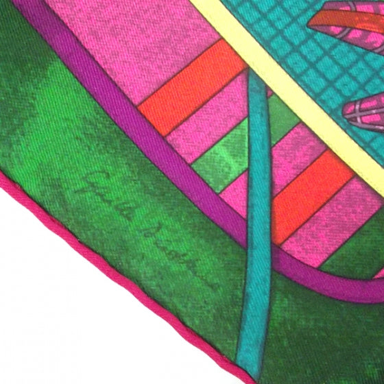 Hermes Silk Pour Sortir Scarf 70 Fuchsia 4 of 7