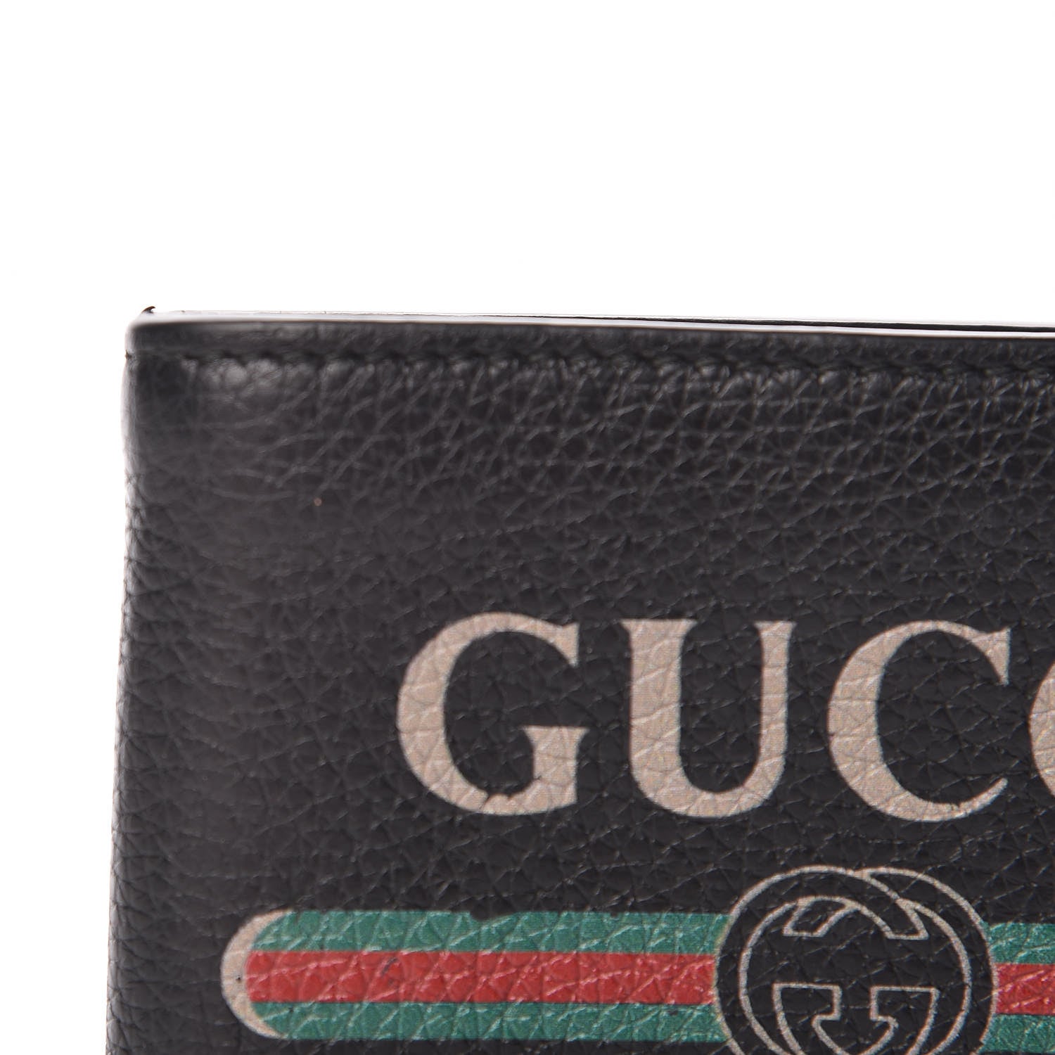 Gucci Cripto Calfskin Logo Bi-Fold Short Wallet Black Grege 8 of 12
