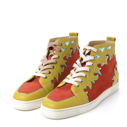 Christian Louboutin Calfskin Suede Mens Arizona High Top Flat Sneakers 43.5 Version Corazon 2 of 8