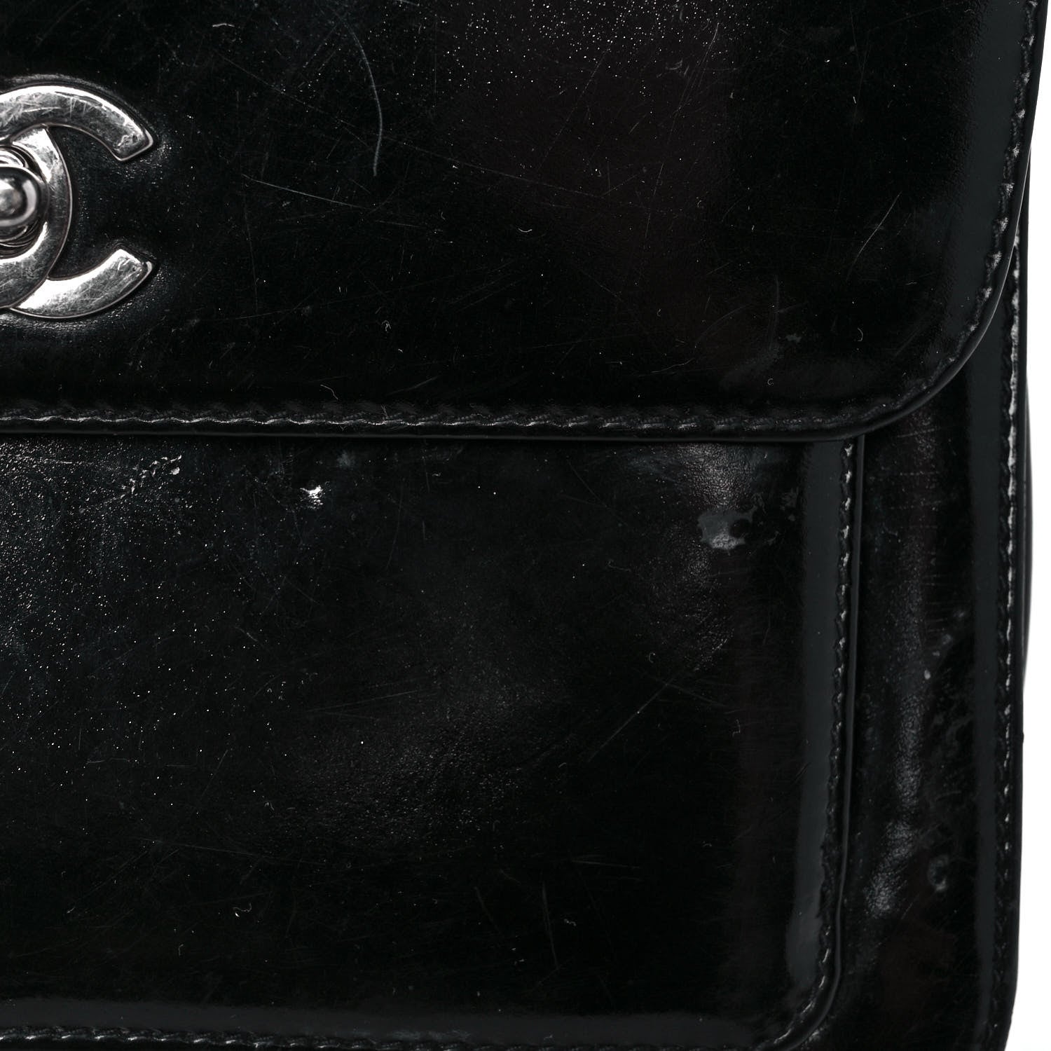 Chanel Glazed Calfskin Single Flap Black 10 of 18