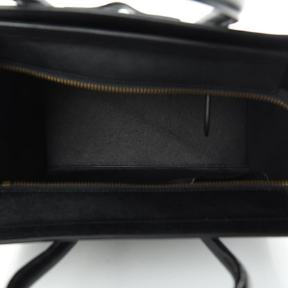 Celine Smooth Calfskin Multicolor Double Stitching Micro Luggage Black 5 of 11