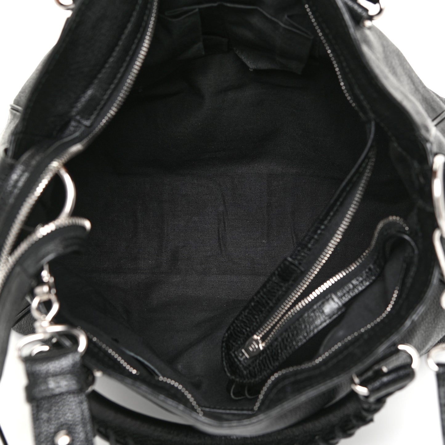 Chevre Silver Metallic Edge Hardware Velo Black