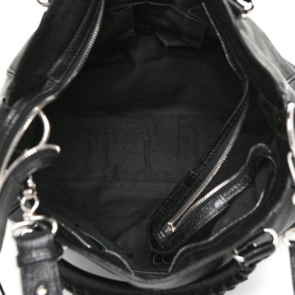 Balenciaga Chevre Silver Metallic Edge Hardware Velo Black 6 of 28