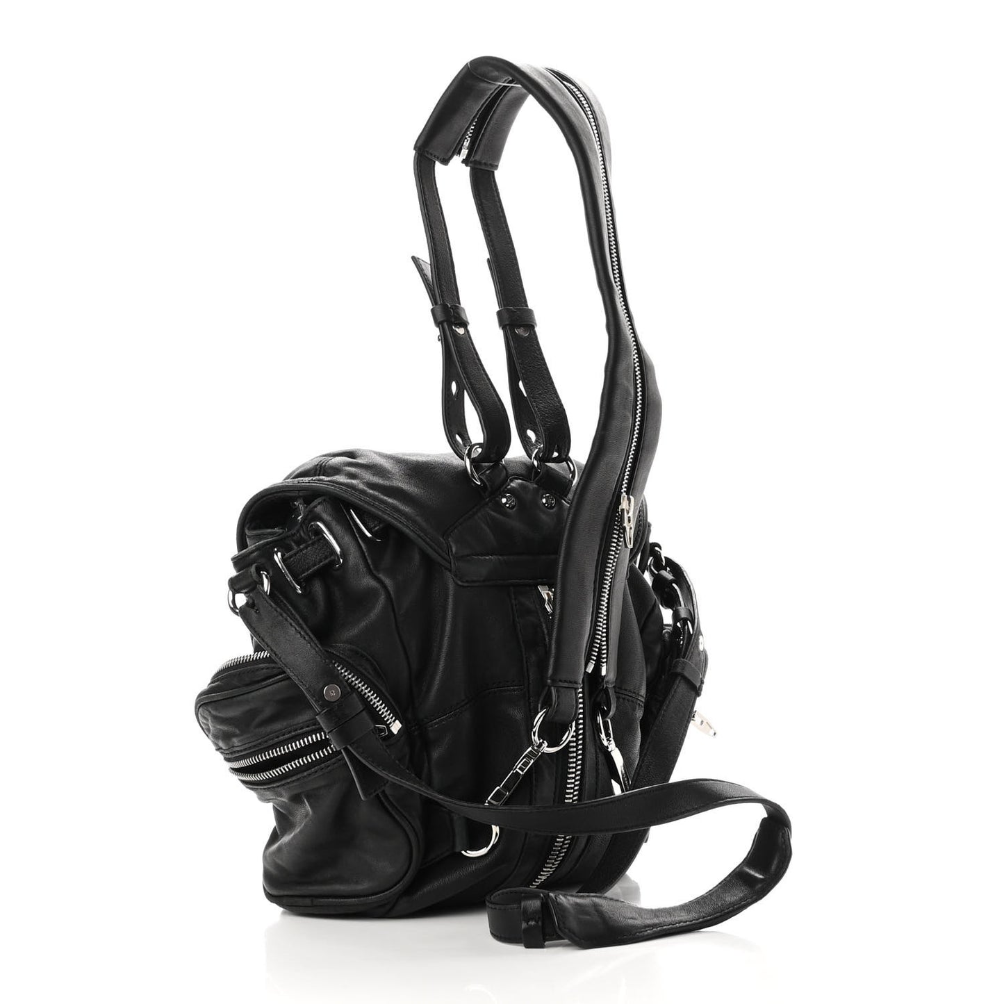 Lambskin Marti Backpack Bag Washed Black Rhodium Hardware