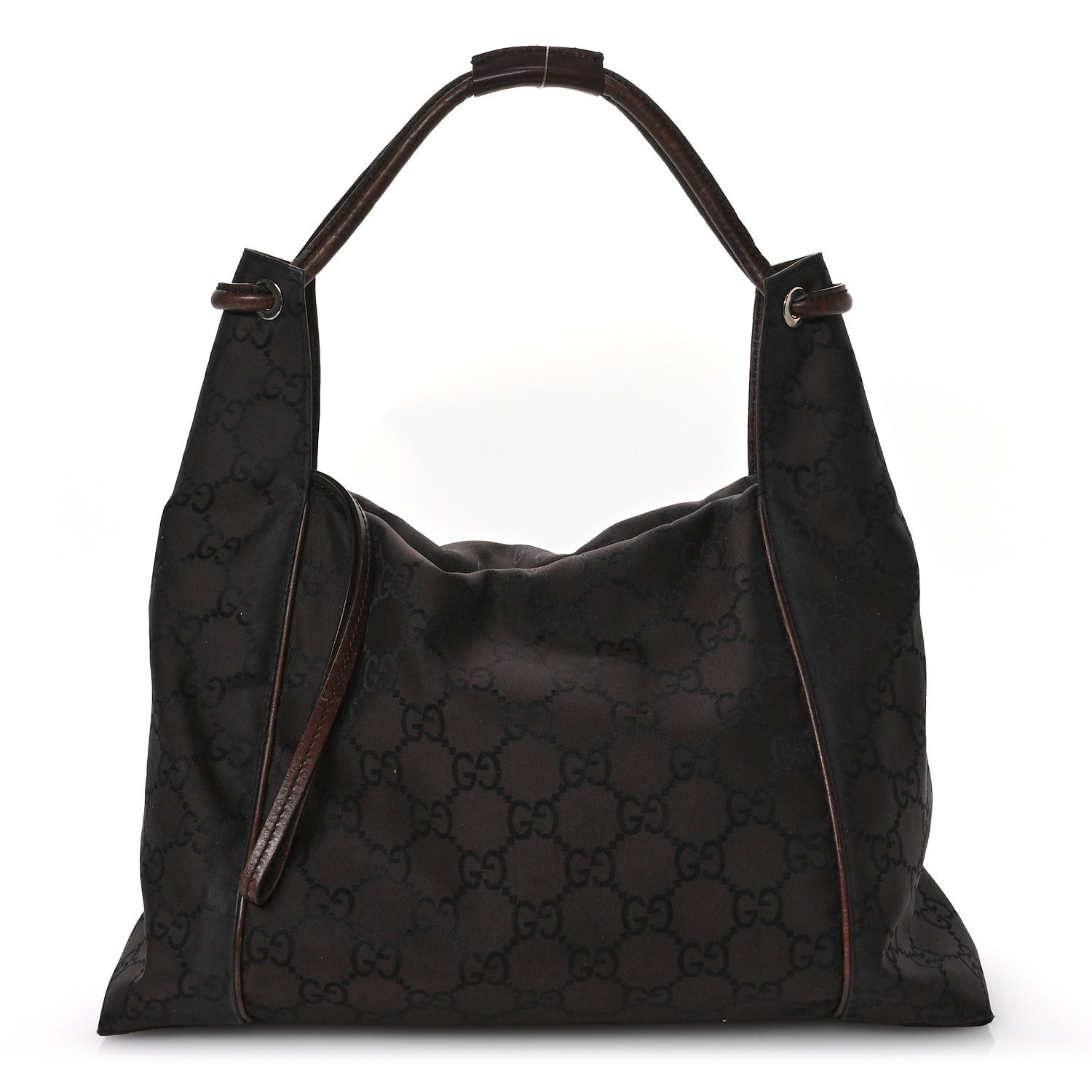 Gucci Nylon Monogram Hobo Bag Brown 1 of 11
