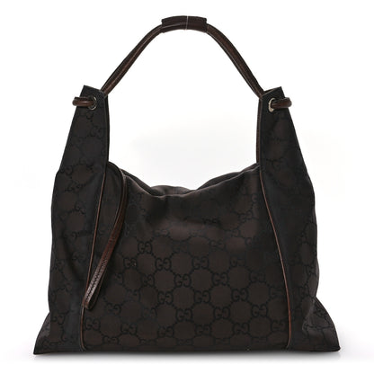 Gucci Nylon Monogram Hobo Bag Brown 1 of 11