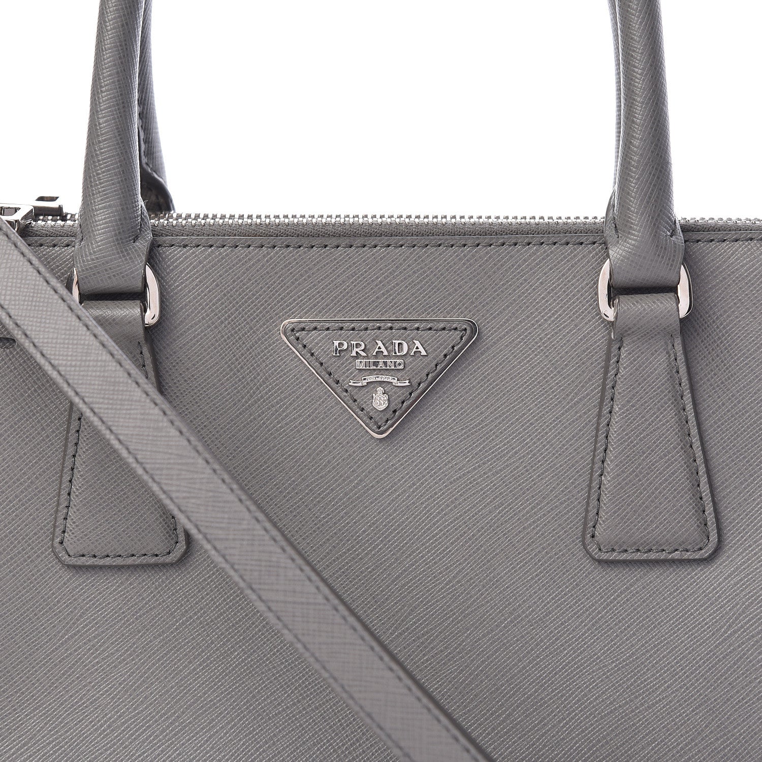 Prada Saffiano Small Galleria Double Zip Tote Marmo 16 of 18