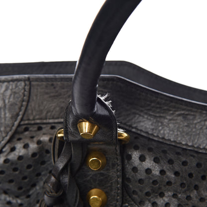 Balenciaga Agneau Laser Cut Cross Classic Gold Hardware City Black 13 of 16