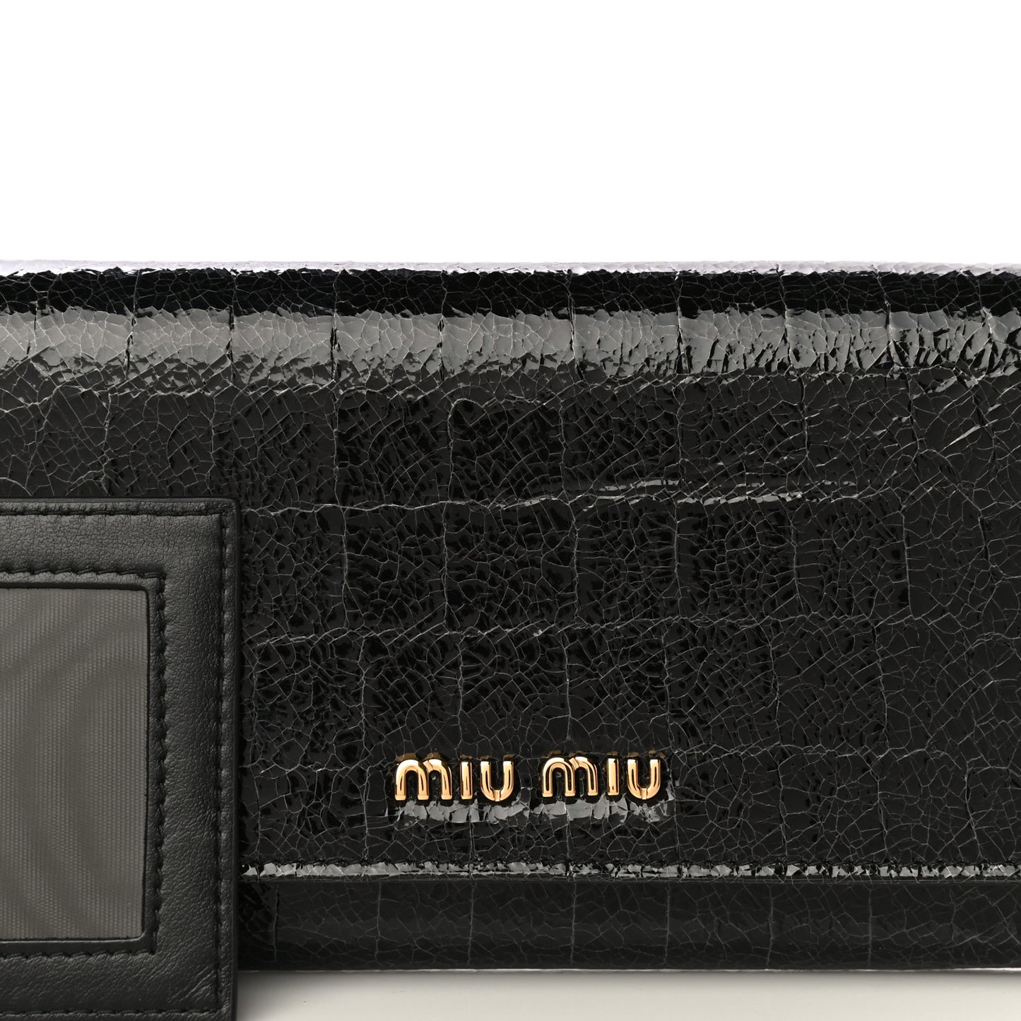 Patent Embossed Crocodile Continental Wallet Black