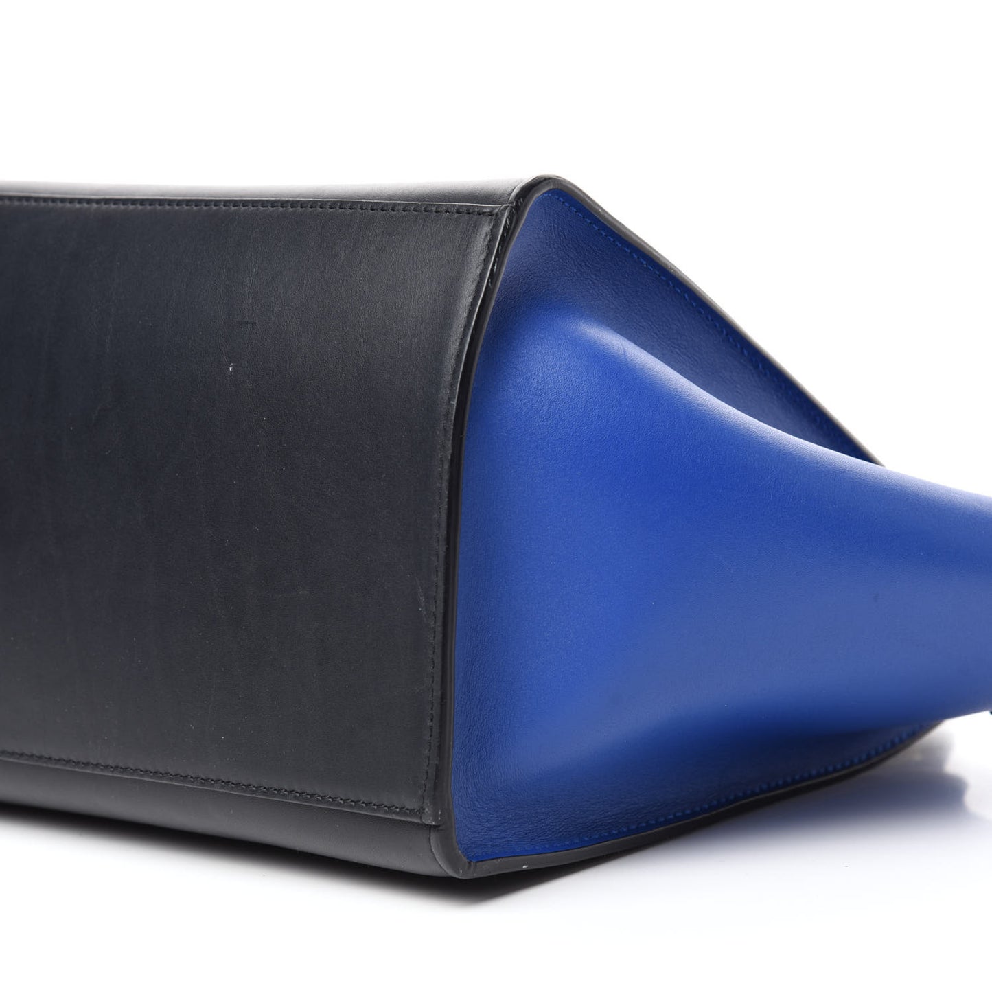 Smooth Calfskin Medium Tri-Color Trapeze Cobalt