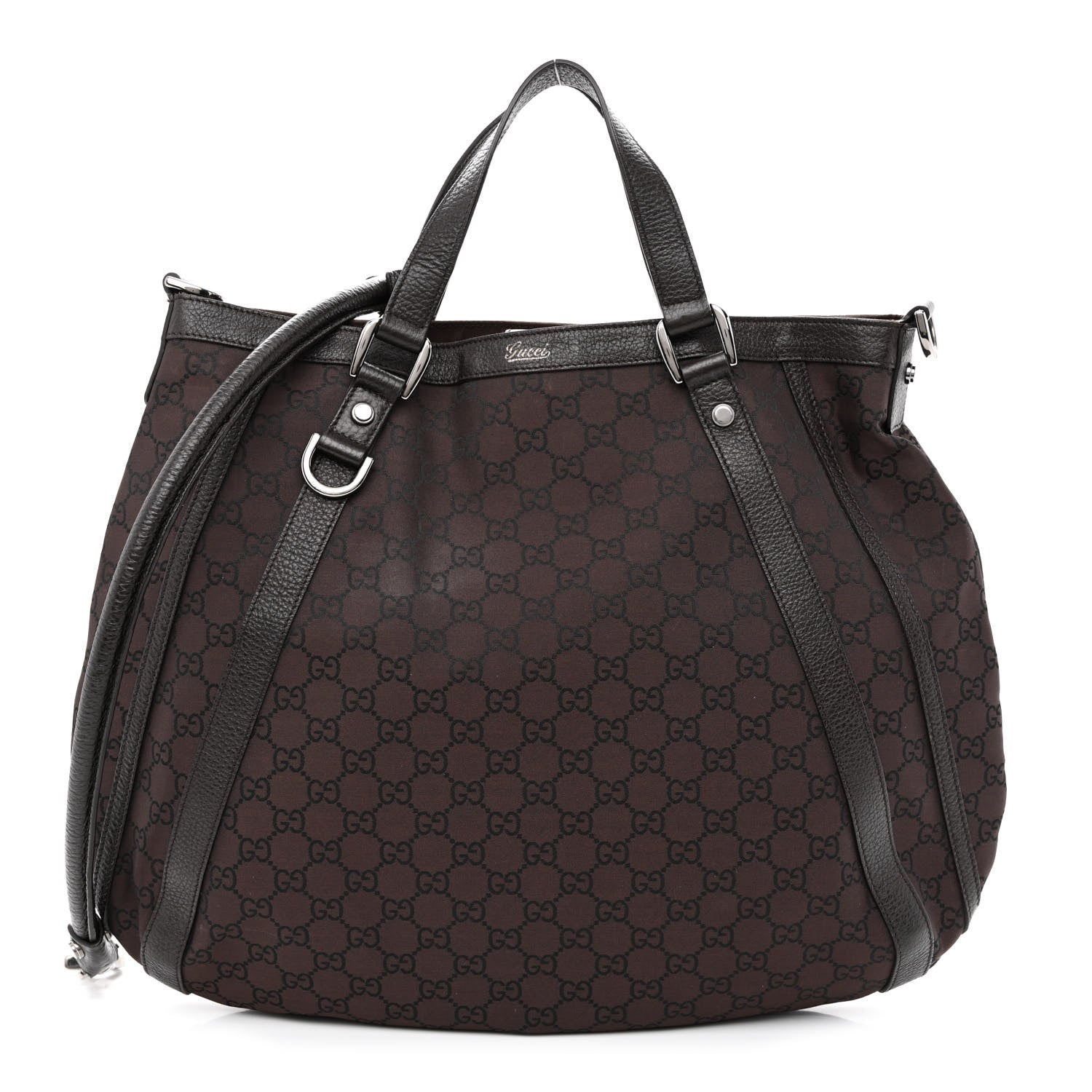 Gucci Monogram Medium Abbey Convertible Tote Dark Brown 1 of 14