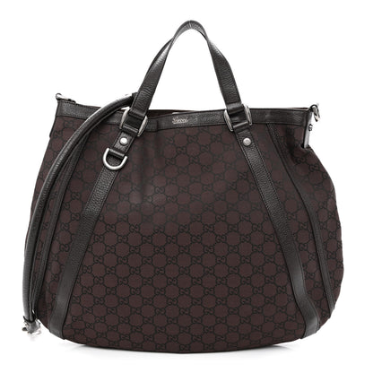 Gucci Monogram Medium Abbey Convertible Tote Dark Brown 1 of 14