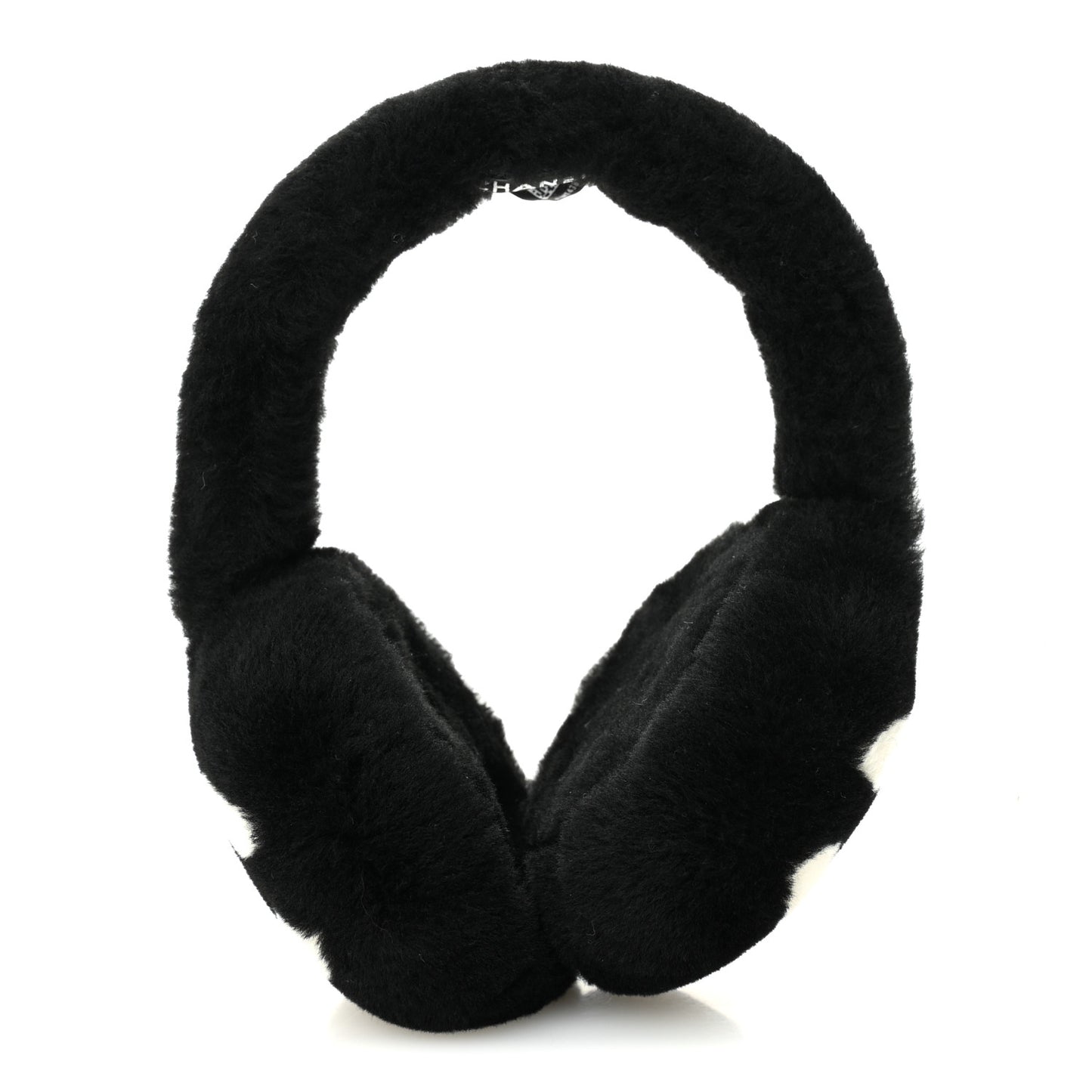 Shearling CC Ear Muffs Black White