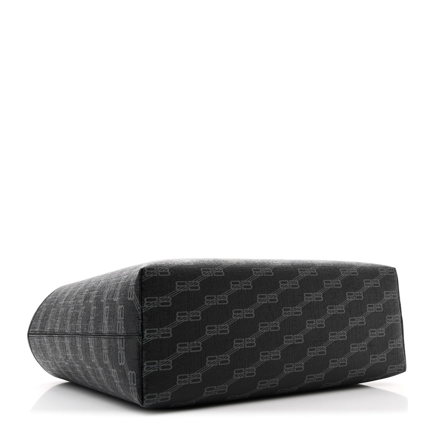 Coated Canvas BB Monogram Medium Signature East West Shopper Bag Black Grey