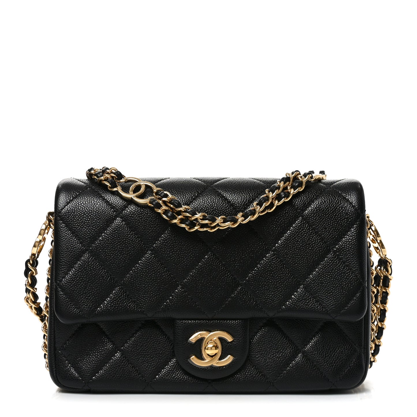 Caviar Quilted Mini CC You Flap Black