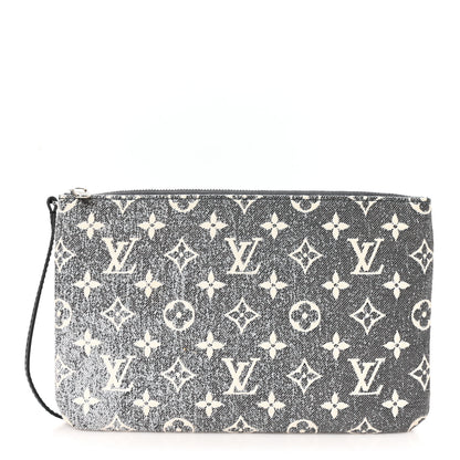Louis Vuitton Denim Monogram Jacquard Neverfull MM GM Pochette Gray 1 of 6