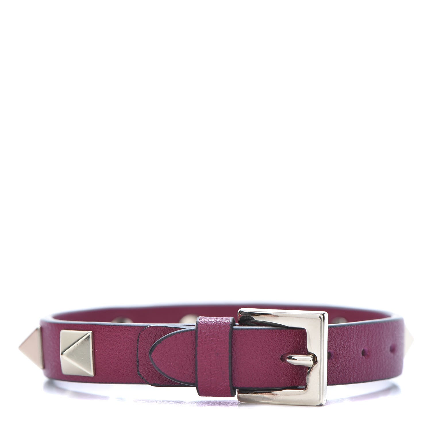 Valentino Garavani Vitello Rockstud Bracelet Raspberry 1 of 5