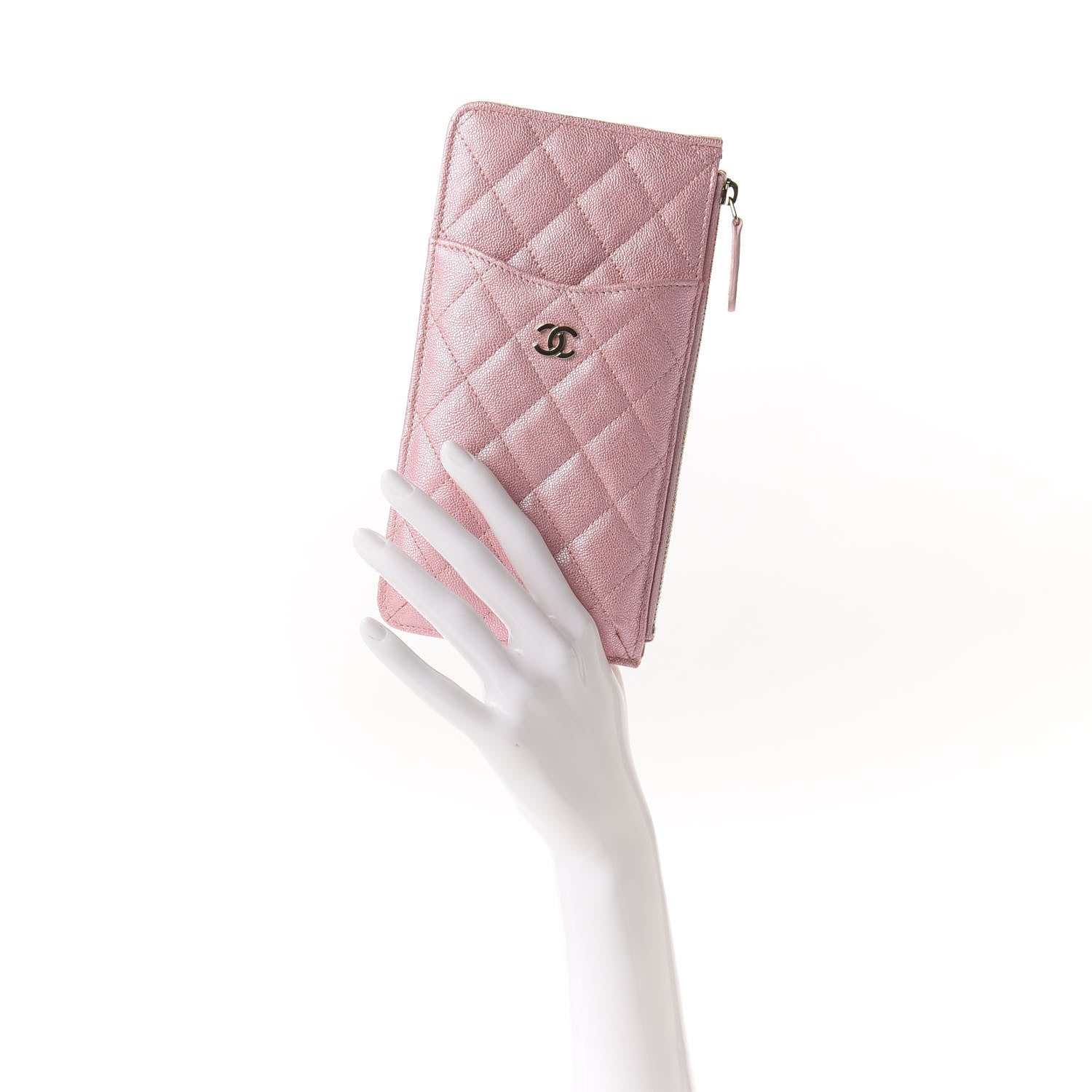 Chanel Iridescent Caviar Quilted Classic iPhone Pouch Rose Pink 2 of 8