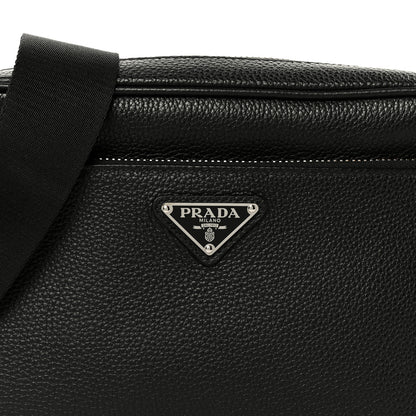 Prada Vitello Daino Zip Shoulder Bag Black 8 of 10