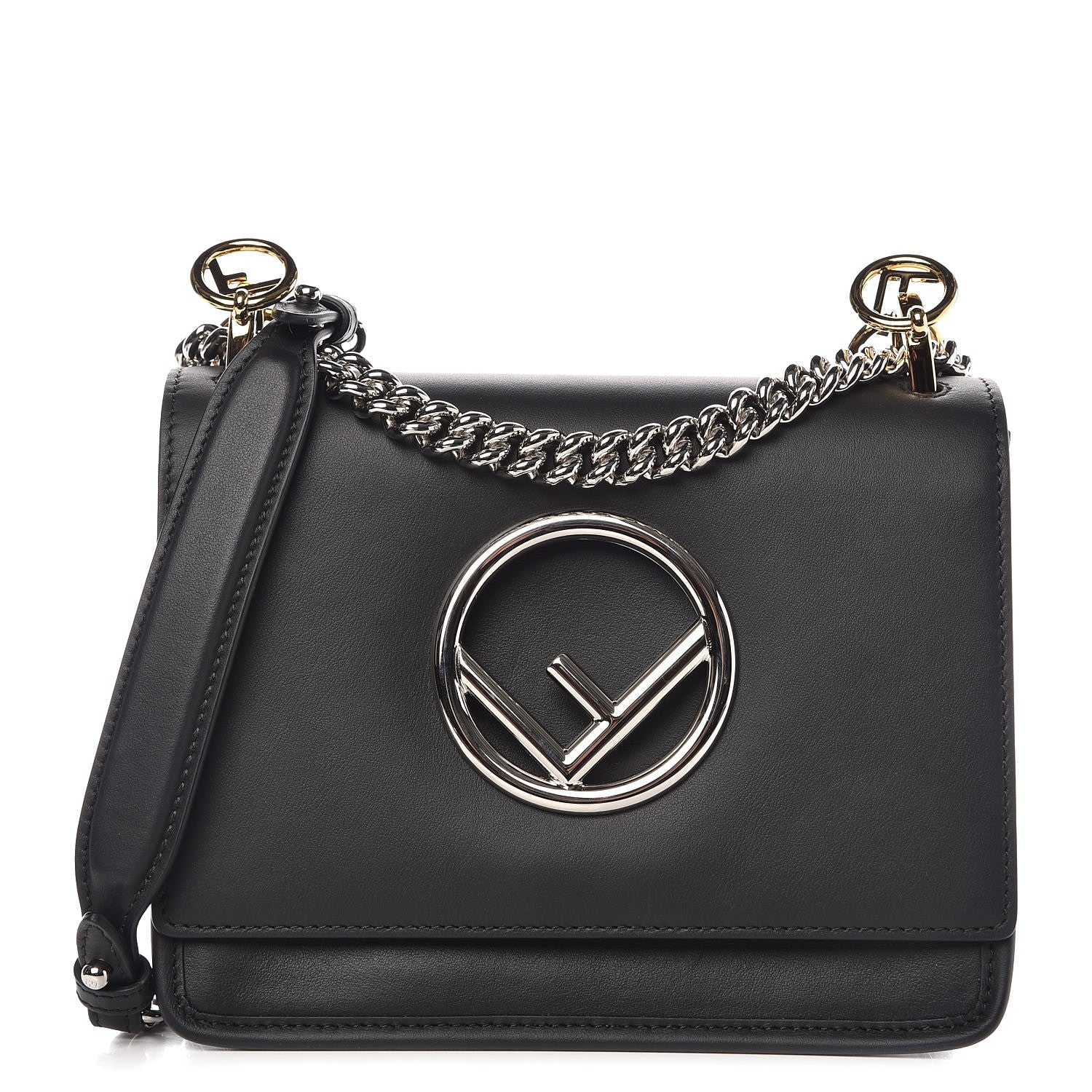 Fendi Vitello Century Opaco F is Fendi Small Kan I Shoulder Bag Black 1 of 7