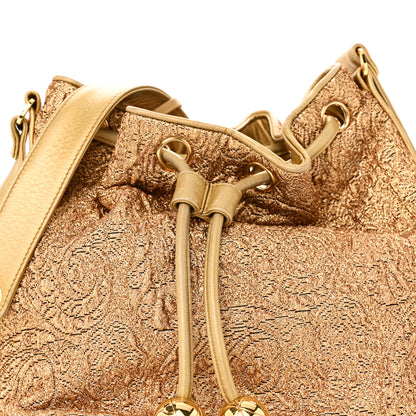 Chanel Metallic Brocade Lambskin CC Drawstring Bag Gold 10 of 12