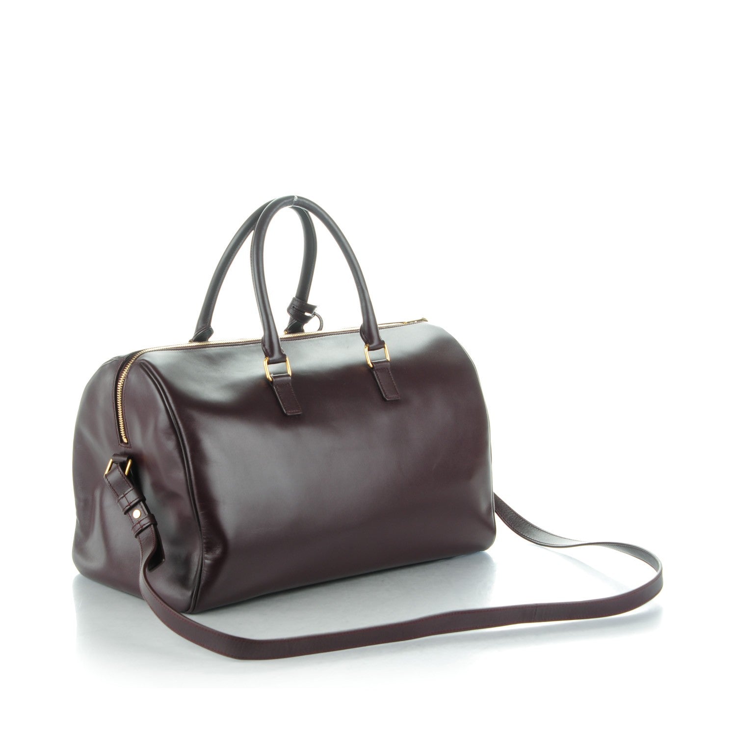 Saint Laurent Calfskin Classic Duffle 12 Wine 3 of 7