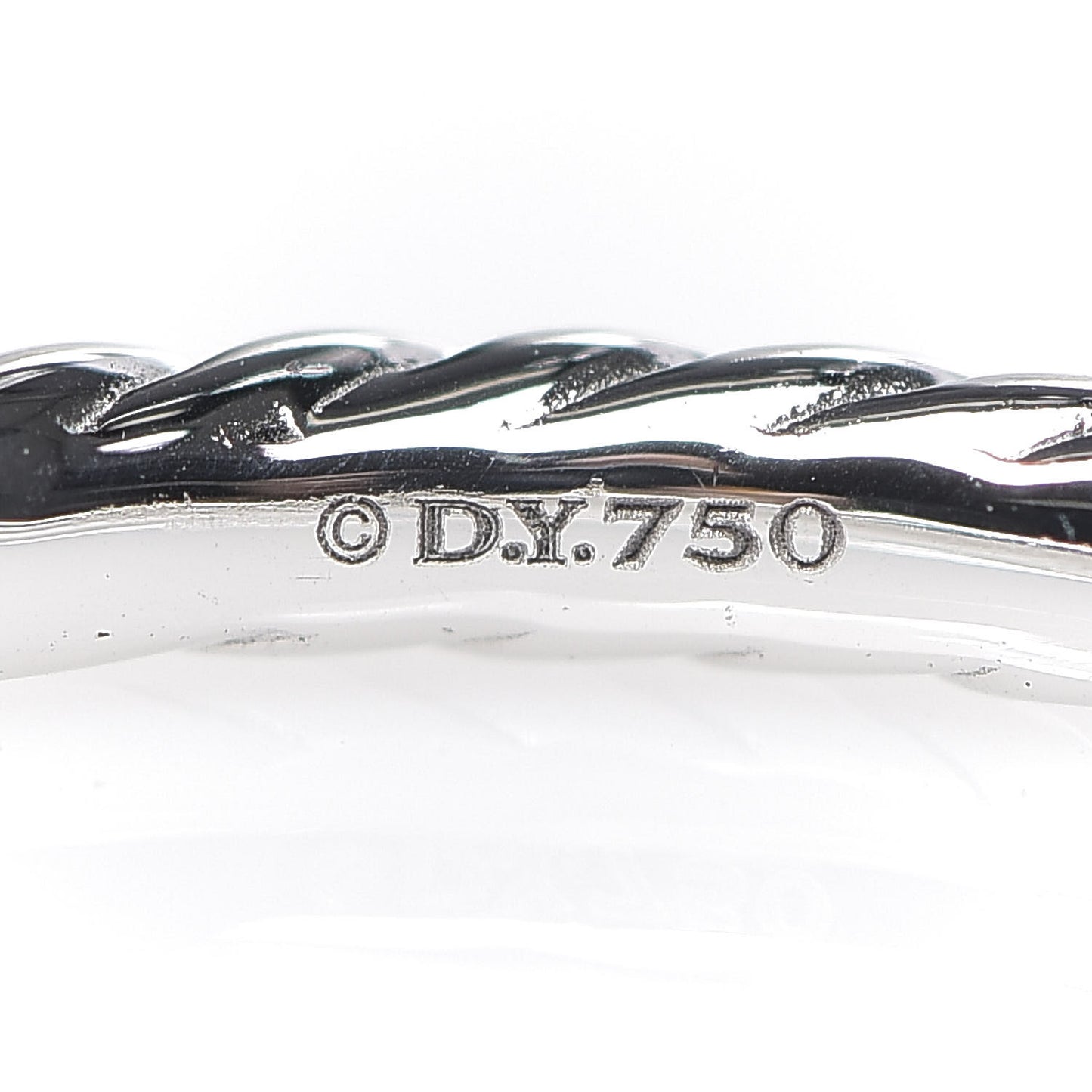 18K White Gold Diamond 2mm Cable Collectibles Band Ring 52 6