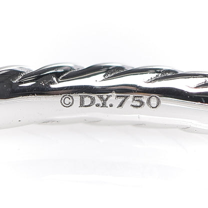 David Yurman 18K White Gold Diamond 2mm Cable Collectibles Band Ring 52 6 5 of 5